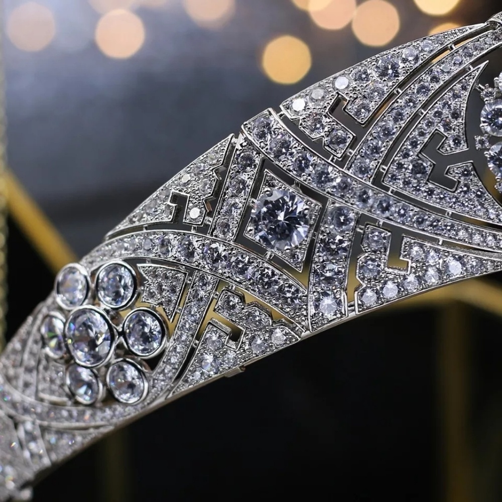 Crystal crown tiara wedding handmade - Picture 4 of 6